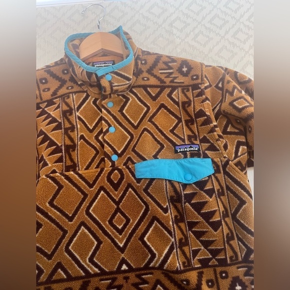 Patagonia Synchilla Snap T Mens Size XS Brown Aztec Montana Siete Fleece Outdoor - Picture 4 of 6